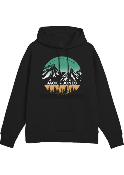 Jjpeak Sweat Hood Ln Siyah Erkek Sweatshirt