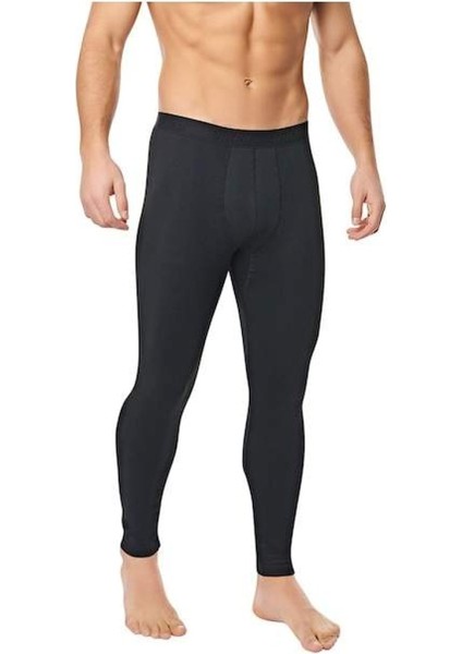 Erkek İçi Pamuklu Termal Pijama Tayt İçlik Siyah