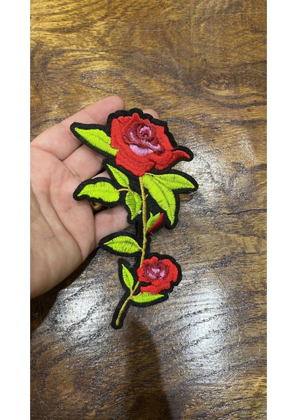 Ütü İle Yapışan Renkli Çiçek Arma Dikiş Aplike 14 x 8 cm