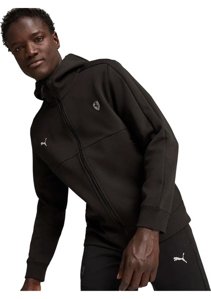 627094-01 Ferrarı Style Sweat Jacket Puma Black Erkek Sweatshırt
