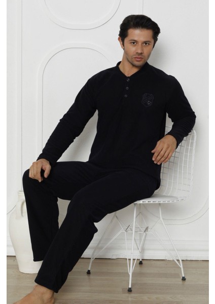Erkek Cepli Kışlık Polar Pijama Takımı 02352