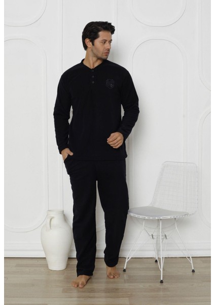 Erkek Cepli Kışlık Polar Pijama Takımı 02352