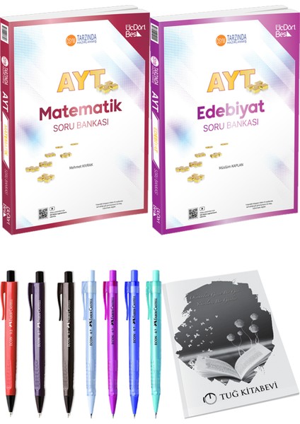 2025 AYT Edebiyat Soru Bankası - 2025 AYT Matematik Soru Bankası + Kalem - Not Defteri