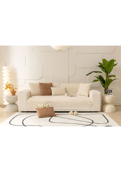 Peluş Kanepe Minimalist Oturma Odası Kaymaz Koltuk Örtüsü 90X120CM (Yurt Dışından)