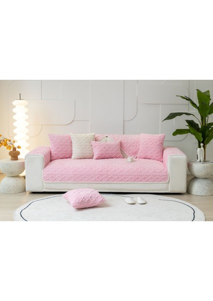 Peluş Kanepe Minimalist Oturma Odası Kaymaz Koltuk Örtüsü 90X90CM (Yurt Dışından)
