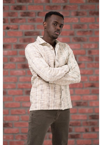 Brenzo Yarı Oversize (Hafif Bol) Kalın Çizgili Oduncu Gömlek fırsatları