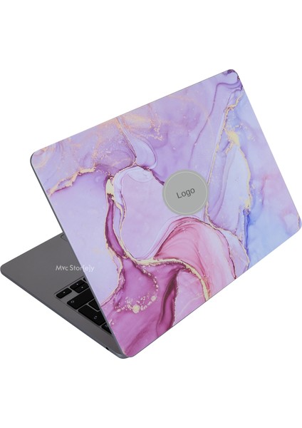 Macbook Air Kılıf M2-M3, 13.6inç Yapıştırma Sticker Kaplama Koruyucu Marble14 A2681 A3113 ile Uyumlu