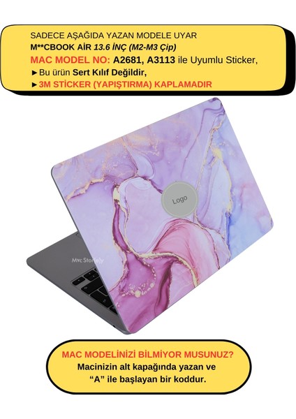 Macbook Air Kılıf M2-M3, 13.6inç Yapıştırma Sticker Kaplama Koruyucu Marble14 A2681 A3113 ile Uyumlu fiyatları