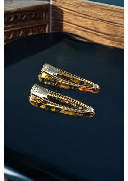 Kadın Akrilik 6,5 cm Altın Metal Pens Toka fırsatları