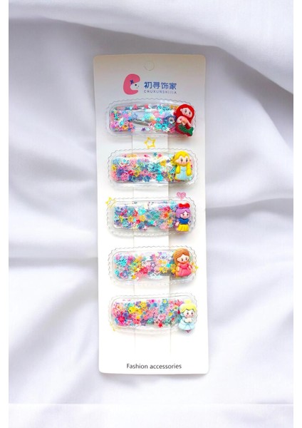 Çocuk Karakterli Pullu 5 Adet 5,5 cm Çıtçıt Toka Seti