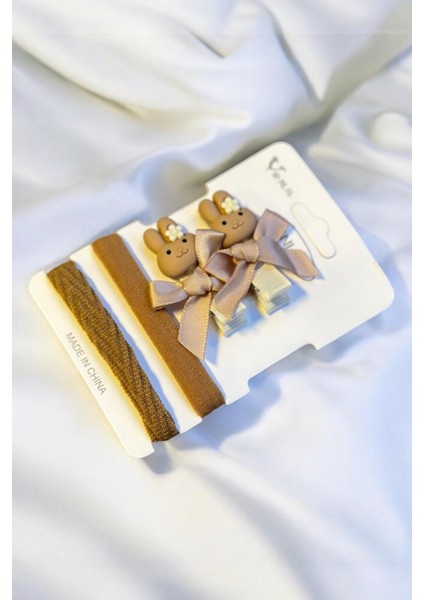 Çocuk Karakterli 2 Adet Pens 2 Adet Lastik Toka Seti modelleri