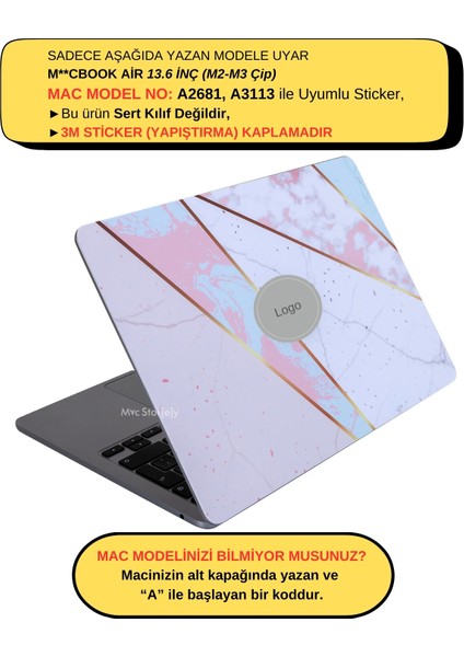 Macbook Air Kılıf M2-M3, 13.6inç Yapıştırma Sticker Kaplama Koruyucu Marble14 A2681 A3113 ile Uyumlu fiyatları