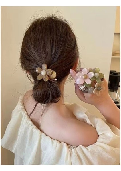 Kadın Akrilik At Kuyruğu Çiçek Figürlü Lastikli Toka fiyatları