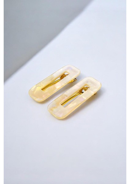 Kadın Akrilik 6,5 cm Altın Metal Pens Toka