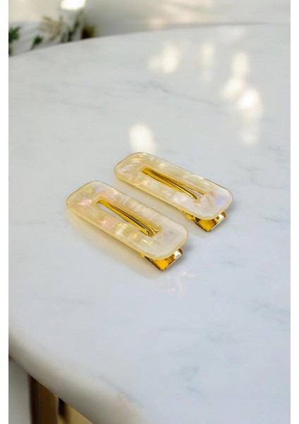 Kadın Akrilik 6,5 cm Altın Metal Pens Toka modelleri