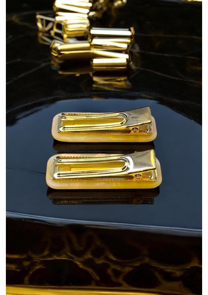 Kadın Akrilik 6,5 cm Altın Metal Pens Toka fırsatları
