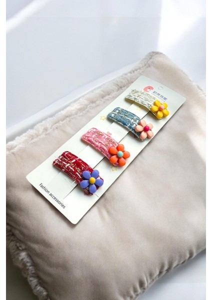 Çocuk 4 Adet Papatya Figürlü 5,5 cm Çıtçıt Toka modelleri