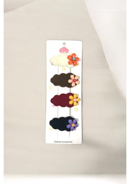 Çocuk 4 Adet Papatya Figürlü 5,5 cm Çıtçıt Toka