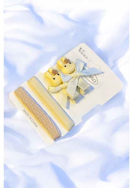 Çocuk Karakterli 2 Adet Pens 2 Adet Lastik Toka Seti modelleri