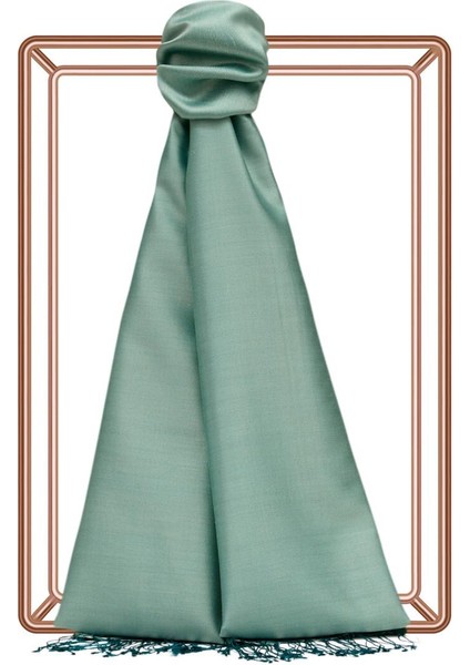 Ipekevi Çift Taraflı Düz Renk Ipek Şal 00927-ÇAĞLA