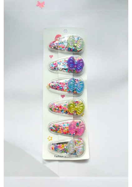 Çocuk 6 Pullu Hareketli Fiyonk Figürlü 5,5 cm Çıtçıt Toka