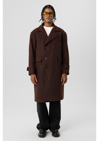 Oversıze Kesim Kaban Kahve