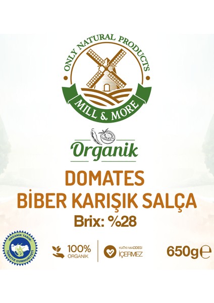 Organik Tuzsuz Domates Biber Karışık Salça 650 G fırsatları