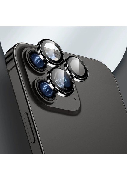 iPhone 15 Pro Max ve iPhone 15 Pro Safir Kamera Lens Koruyucu Uygulama Aparatlı