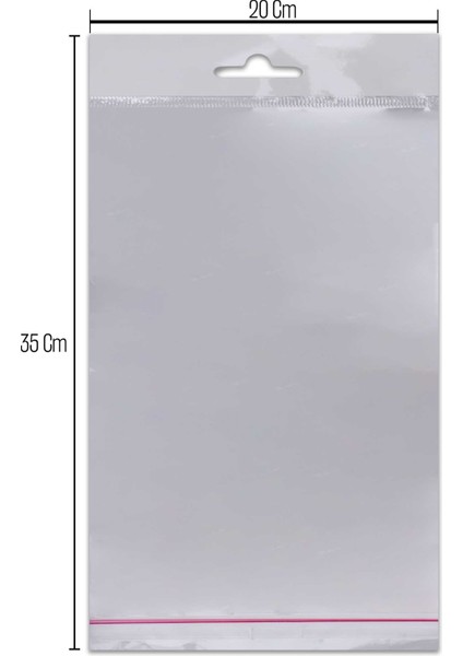 20*35 Sedefli Askılı (Askı Kısmı Beyaz) Bantlı OPP (Parlak-Şeffaf) Jelatin 100 Adet