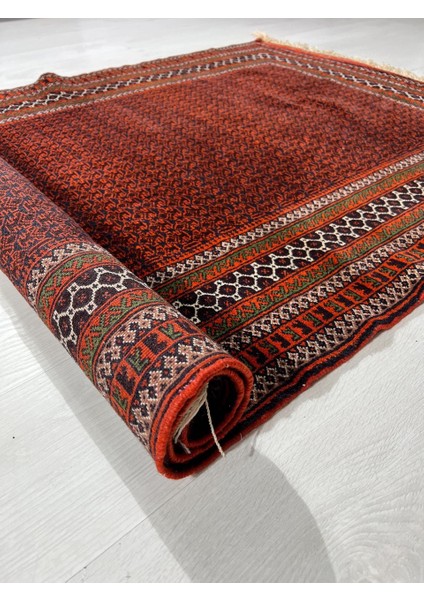 115x176 Cm Canlı Renkli El Yapımı Yıkanabilir Türk Antik Kilim Turuncu Siyah Renkler