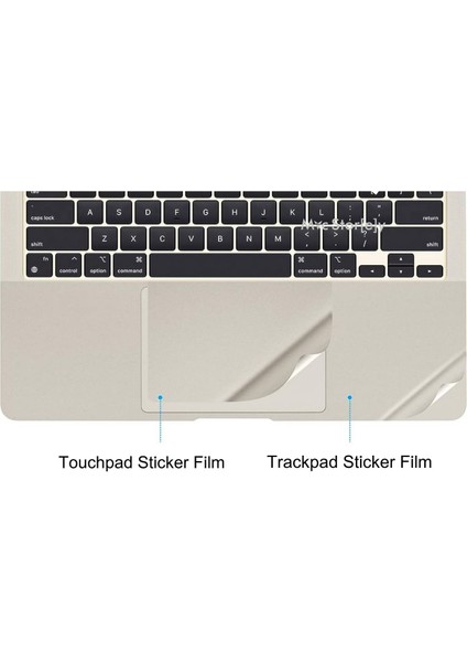 Macbook Air M2-M3 Kılıf 13.6 Inç Koruyucu Sticker Touchpad (Touchıd'li Air 13.6") A2681 A3113 ile Uyumlu