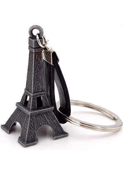 Eyfel Kulesi Paris France Eiffel Antrasit Metal Anahtarlık KC072
