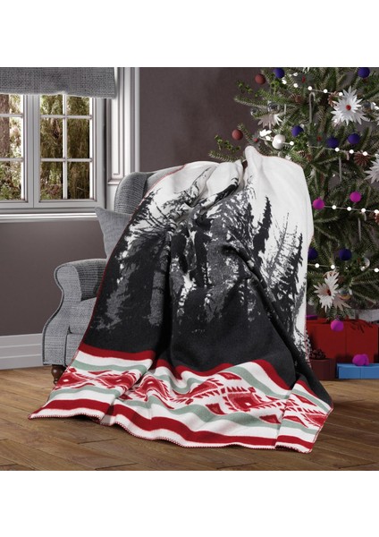 Desenli Pamuklu Battaniye Çift Kişilik 180*220