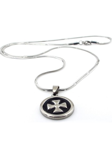 Tapınak Şovalye Haç Templar Cross Çelik Erkek Kolye Zincir Q0687