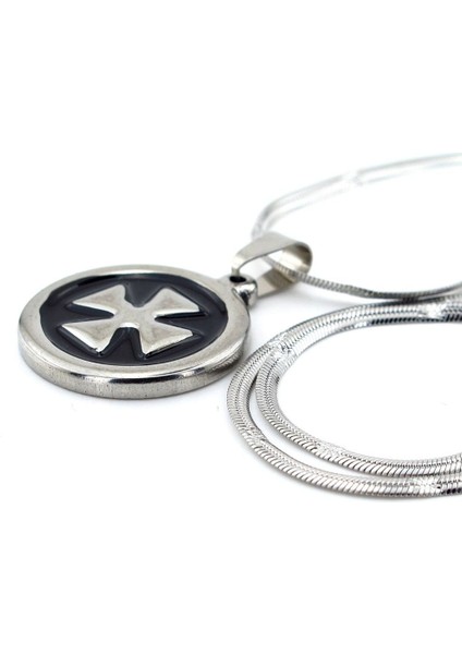 Tapınak Şovalye Haç Templar Cross Çelik Erkek Kolye Zincir Q0687