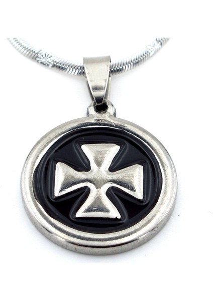 Tapınak Şovalye Haç Templar Cross Çelik Erkek Kolye Zincir Q0687