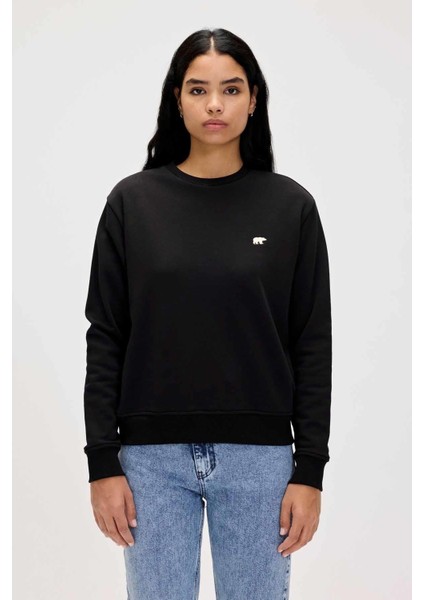 Basıc Crewneck Kadın Sweatshirt 23.04.12.001NIGHT fırsatları