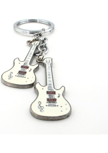Çift Electro Gitar Müzik Rock N Roll Metal Anahtarlık KC037 modelleri