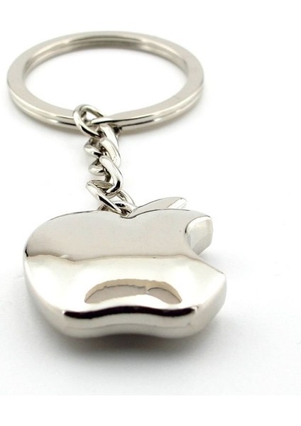 Apple Isırılmış Elma Şeklinde Parlak Metal Anahtarlık KC109