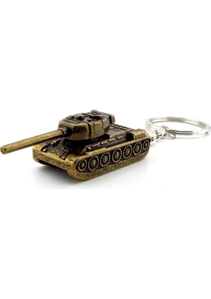 Savaş Tankı Zırhlı Araç Figür Ağır Antik Sarı Renkli Metal Anahtarlık KC143