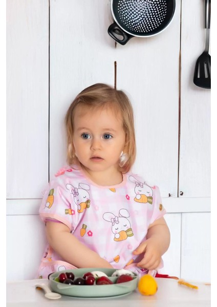 Sevimli Karakter Sıvı Geçirmez Mama-Aktivite Önlüğü 6-36 Ay