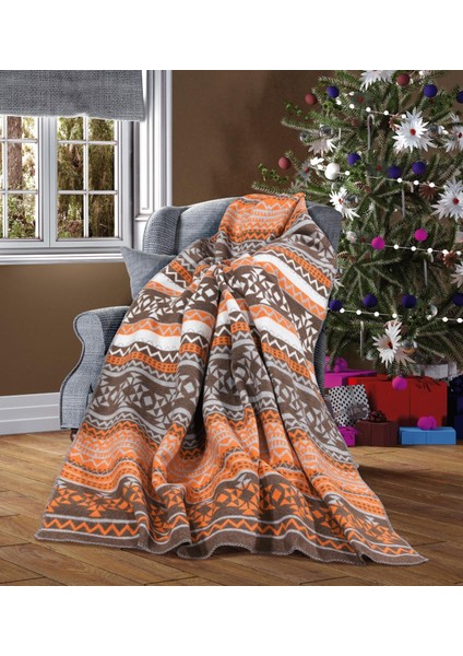 Desenli Pamuklu Battaniye Çift Kişilik 180*220