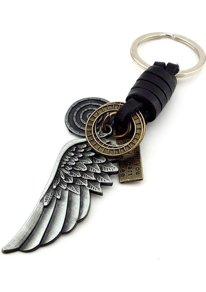 Melek Kanadı Angel Kanat Gerçek Deri Metal Anahtarlık KC045