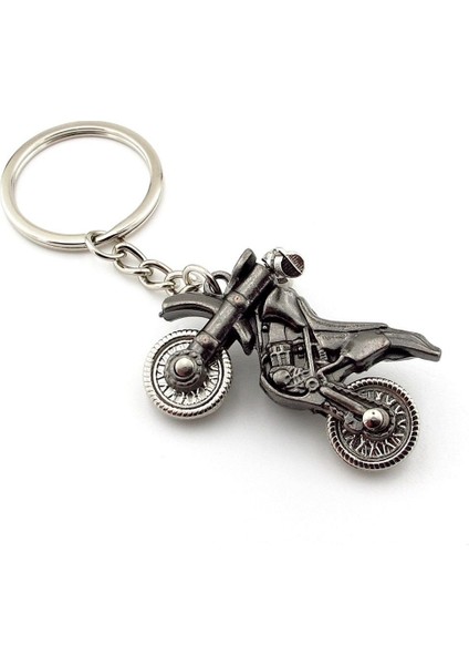 Motocross Yarış Motosikleti Gri Renkli Metal Anahtarlık KC029