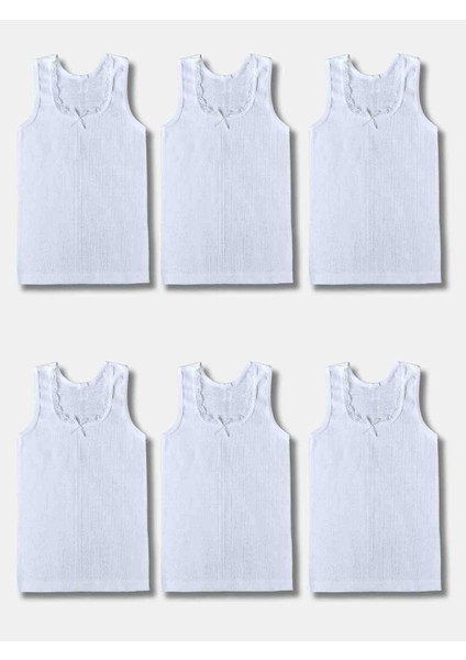 %100 Pamuklu Kız Çocuk Atlet Fanila Iç Çamaşır 6lı Set