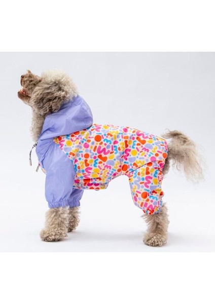 Marsala Polarlı Su Geçirmez Küçük Irk Köpek Yağmurluk Tulum