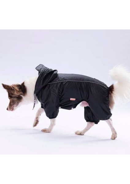 Siyah Muson Su Geçirmez Küçük Irk Köpek Yağmurluk Tulum