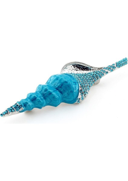 Deniz Minaresi Deniz Kabuğu Okyanus Mavi Zirkon Taşlı Broş RZ207 fiyatları