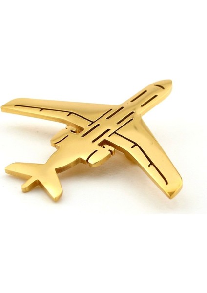 Uçak Havacı Pilot Hostes Hava Yolları Paslanmaz Sarı Çelik Rozet Broş Pin RZ220
