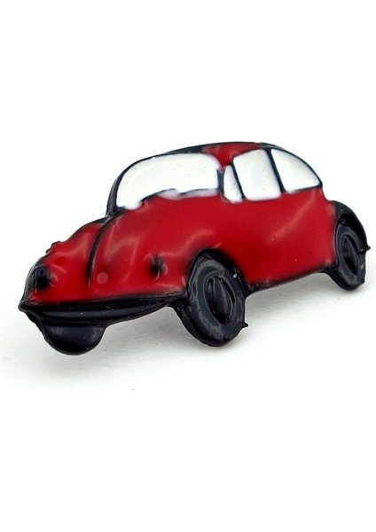 Kırmızı Beetle Vosvos Araba Yaka Çanta Süsü Metal Rozet Pin RZ146